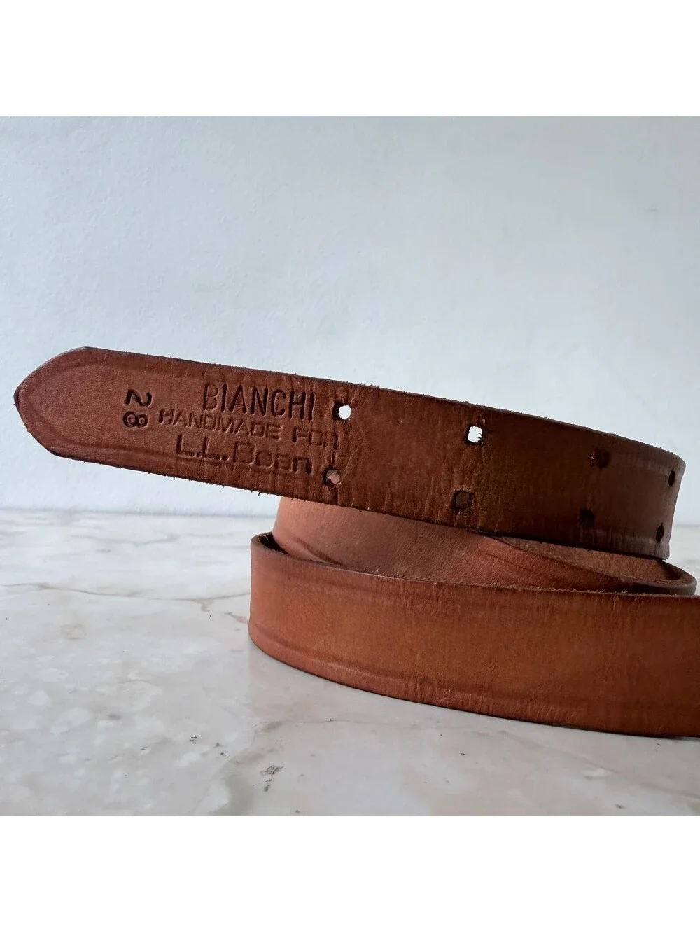 Vintage Bianchi Handmade For L.L. Bean Leather Rifle Sling Belt - Size 28